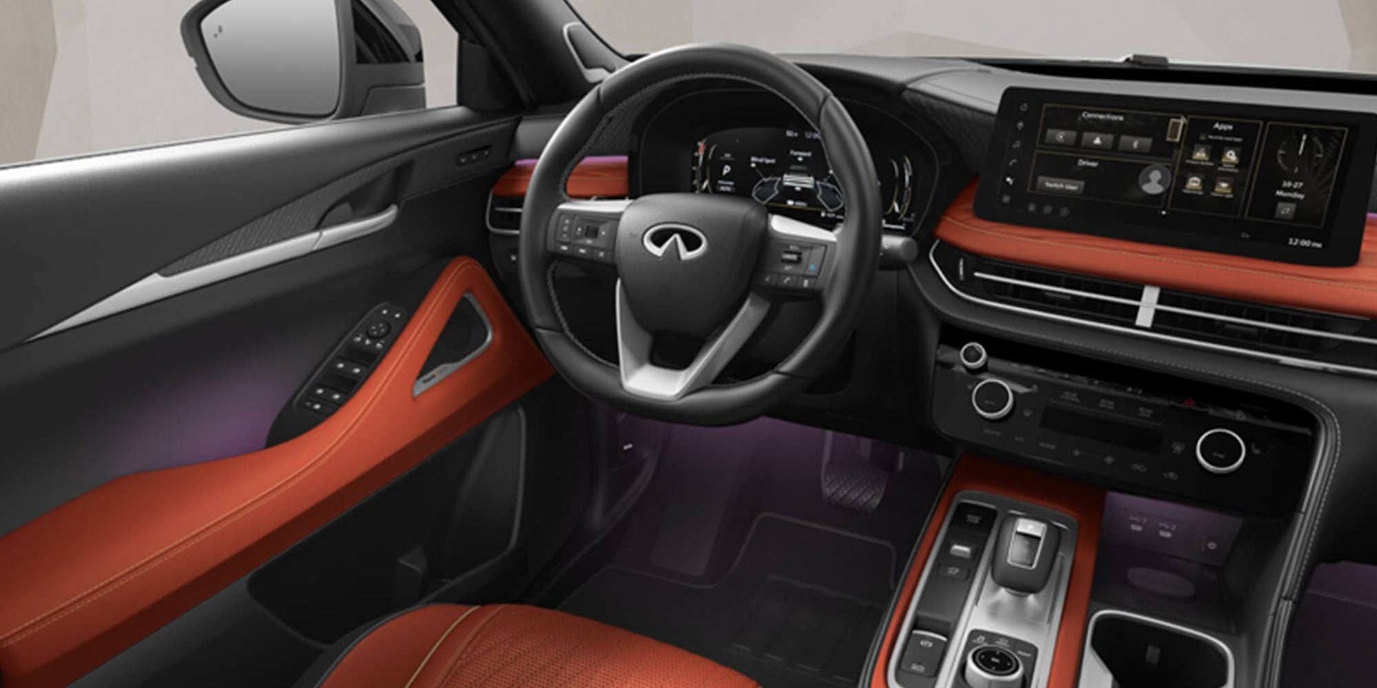 2027 INFINITI QX65 interior technology with touchscreen and digital displays in Rogers AR