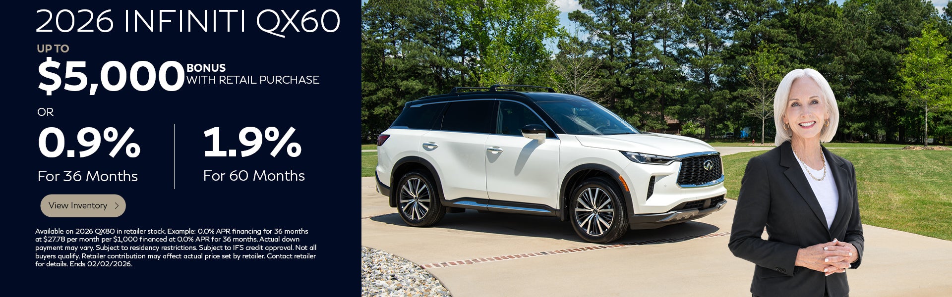 2026 QX60 $5,000 bonus