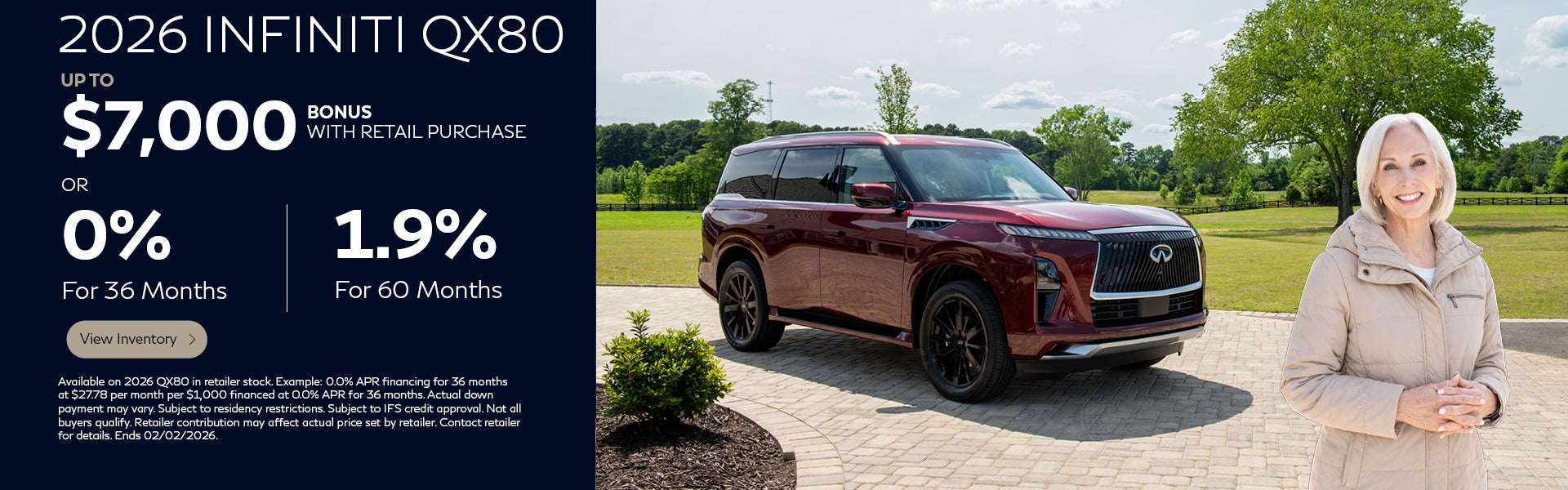 2026 QX80 $7,000 bonus